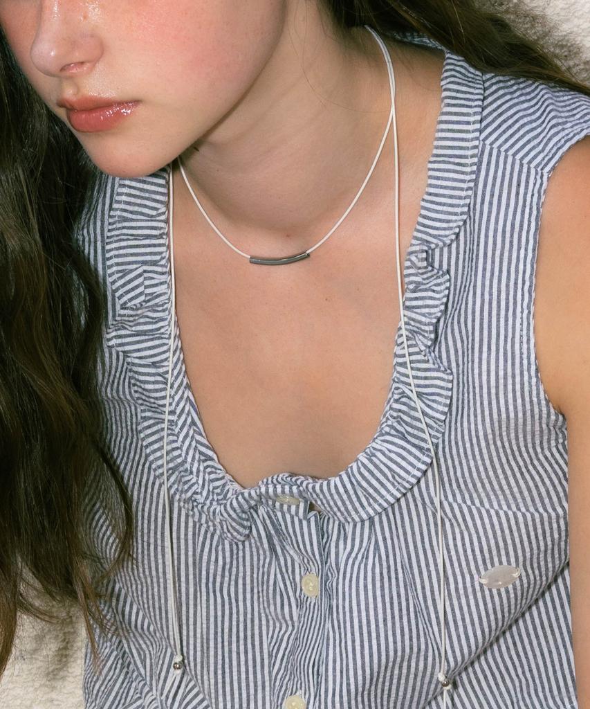 Pearly More Surgical Point Leather Necklace (2 Colors)_Pm24N007Hs
