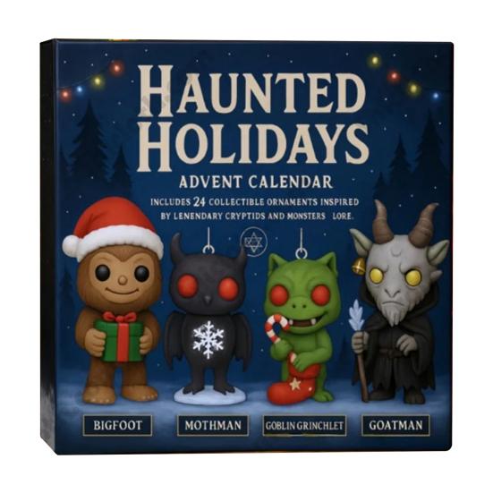 Haunted Holidays Advent Calendar 24-Day Countdown Box Multifunctional Festive Car Decoration for Christmas Fun