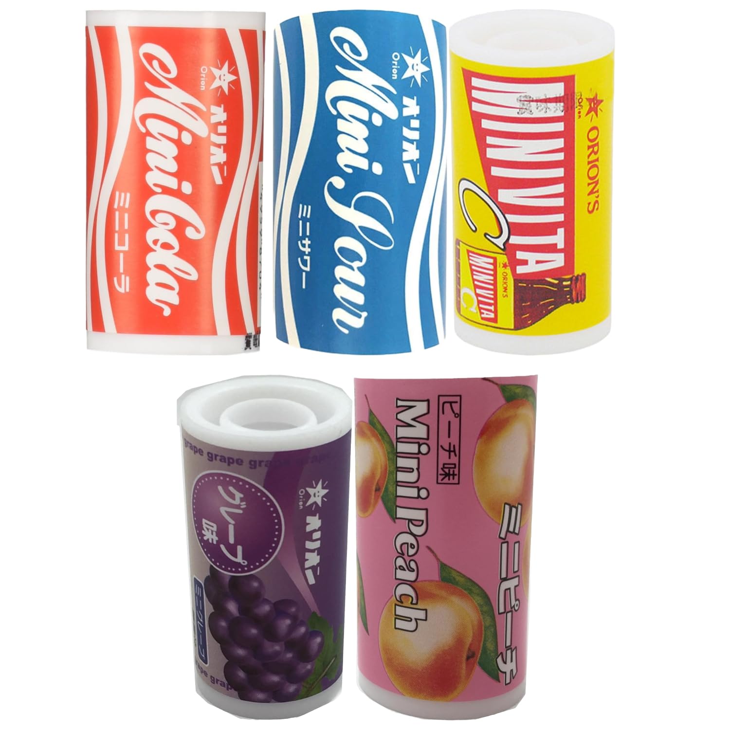 

Orion Mini Series Ramune Set Mini Vita Mini 5-Variety (10 each) (Cola, Sour, C, Grape, Peach)