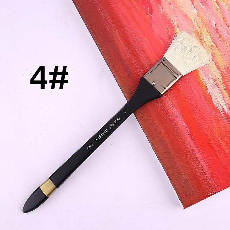 Großes Set flacher Öl- und Acrylmalpinsel aus Schafwolle, weiche Borsten, flacher Kopf