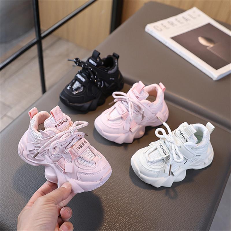 New Spring Children Shoes Mesh Breathable Kids Sport Shoes Soft Sole Non-slip Fashion Toddler Boys Girls Sneakers EU 21-30