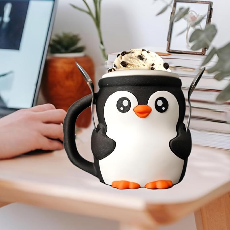 1pc Cute Penguin Ice Cream Pint Holder, Penguin Ice Pint Holder, Ice Cream Pint Containers, Reusable Ice Cream Containers, Popsicle Holders
