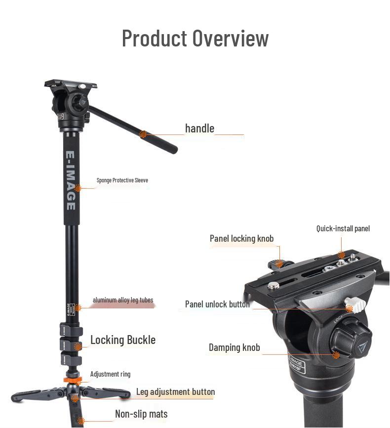 E-IMAGE MC600K Carbon Fiber Monopod for DSLR Cameras