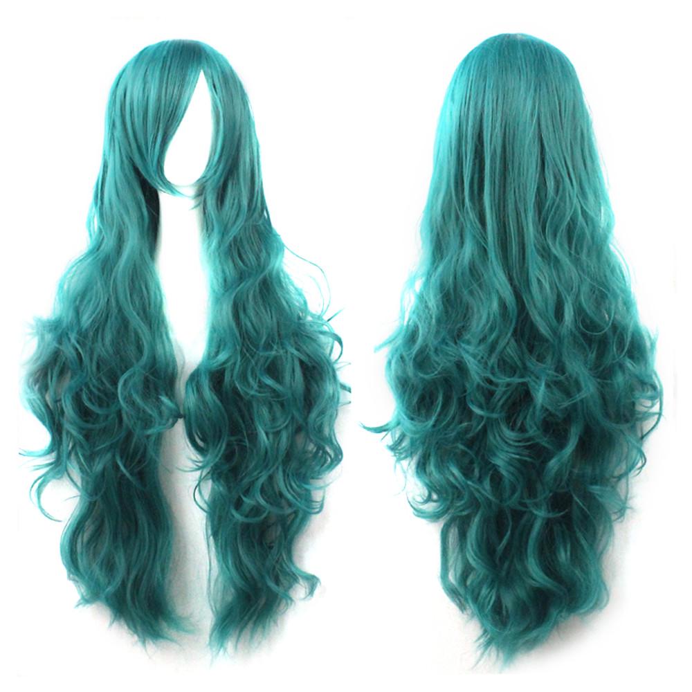 Cosplay-Kostüm-Perücken für Damen, langes lockiges gewelltes rotes Halloween-Party-Anime-Haar