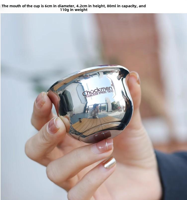 High Quality Tiny Teacup 80ml Double Walled Thick Espresso Shot Glass Stainless Steel Barista Tools Kitchen Jar Business Gifts