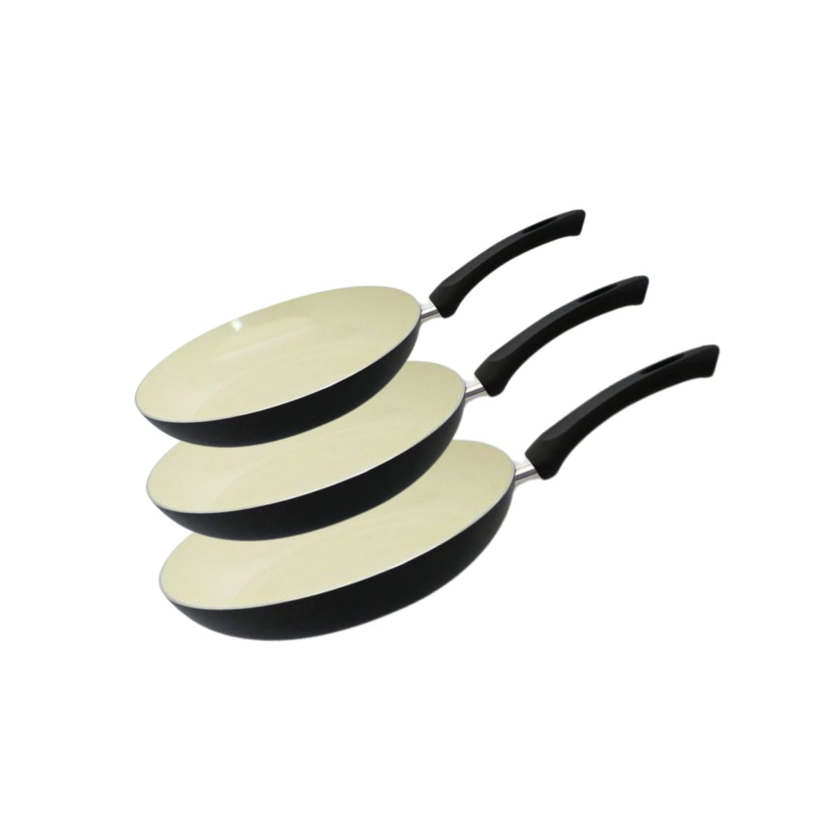 Set de 3 Poêles de cuisson avec revêtement céramique sans PFAS, 20 cm, 24 cm et 28 cm Elo Pure