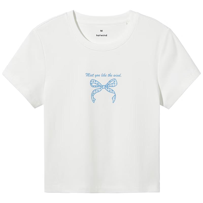 Hotwind Women s Bowknot Pattern Short Sleeve T-Shirt L