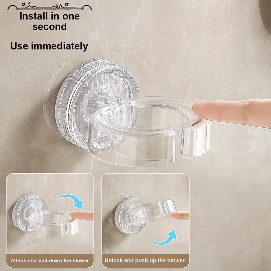 5 pcs Wall Mounted Hair Dryer Rack Holder with Suction Cups - No Drilling Bathroom Organizer