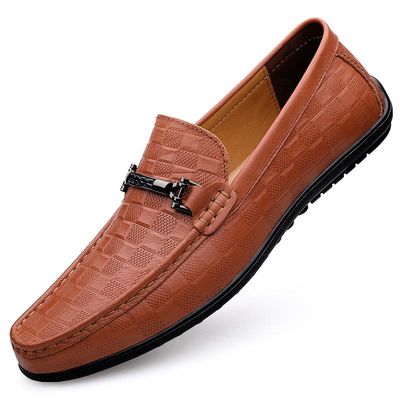 Men s Breathable Leather Slip-On Loafers – Lightweight, Soft Sole, Perfect for Summer Driving 39