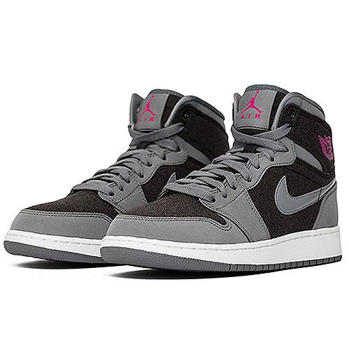 Jordan 1 Retro High GS Cool Grey Vivid Pink 332148-002