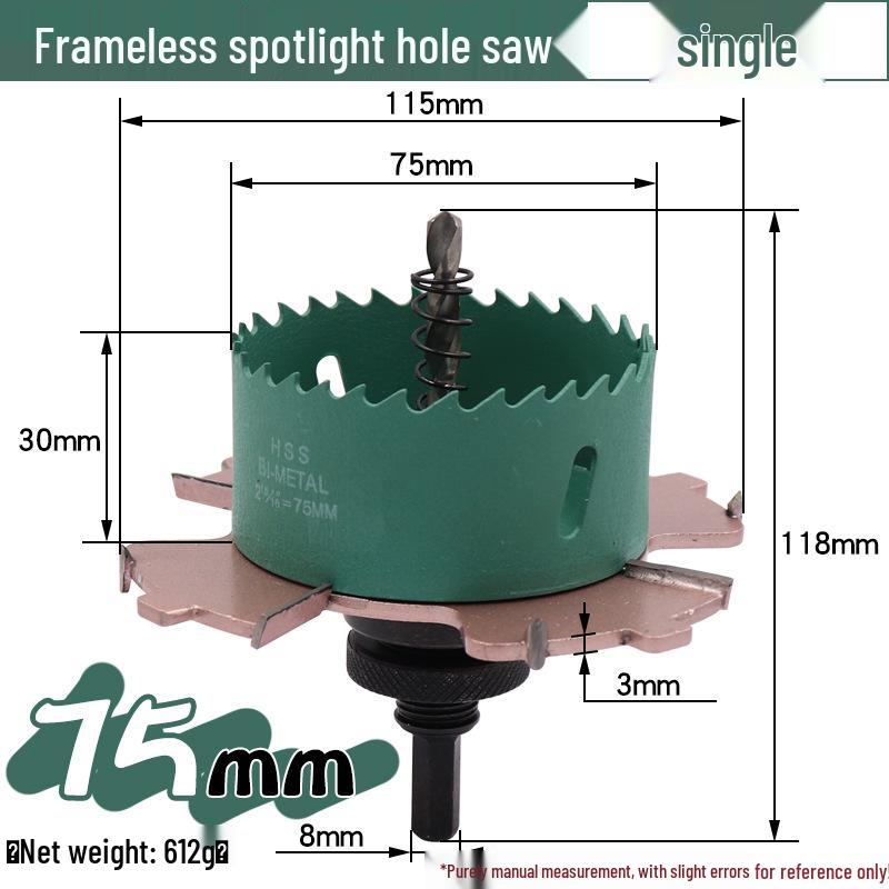 Frameless Downlight Hole Opener for Recessed Box Embedment In Woodworking & Plasterboard