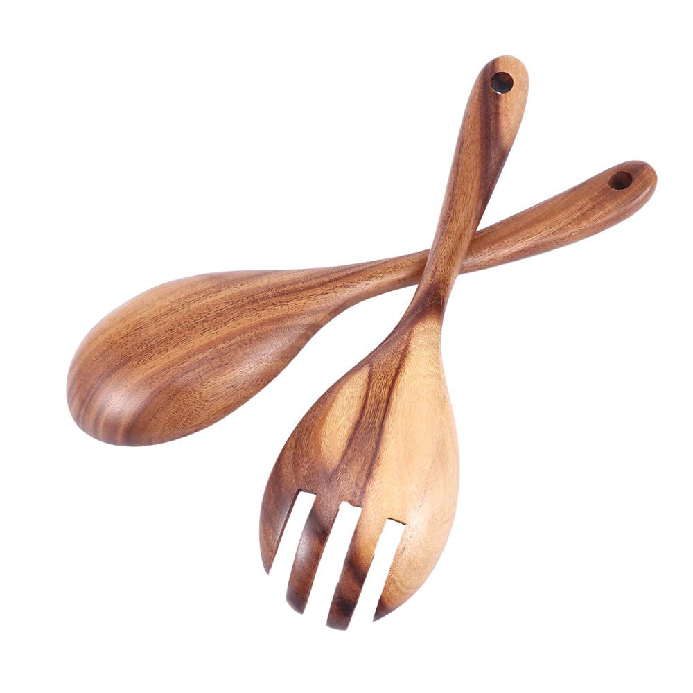 Scoop Utensils Natural Dinner Serving Kitchen Tools Wooden Spoon Fork Large Spoons Tableware