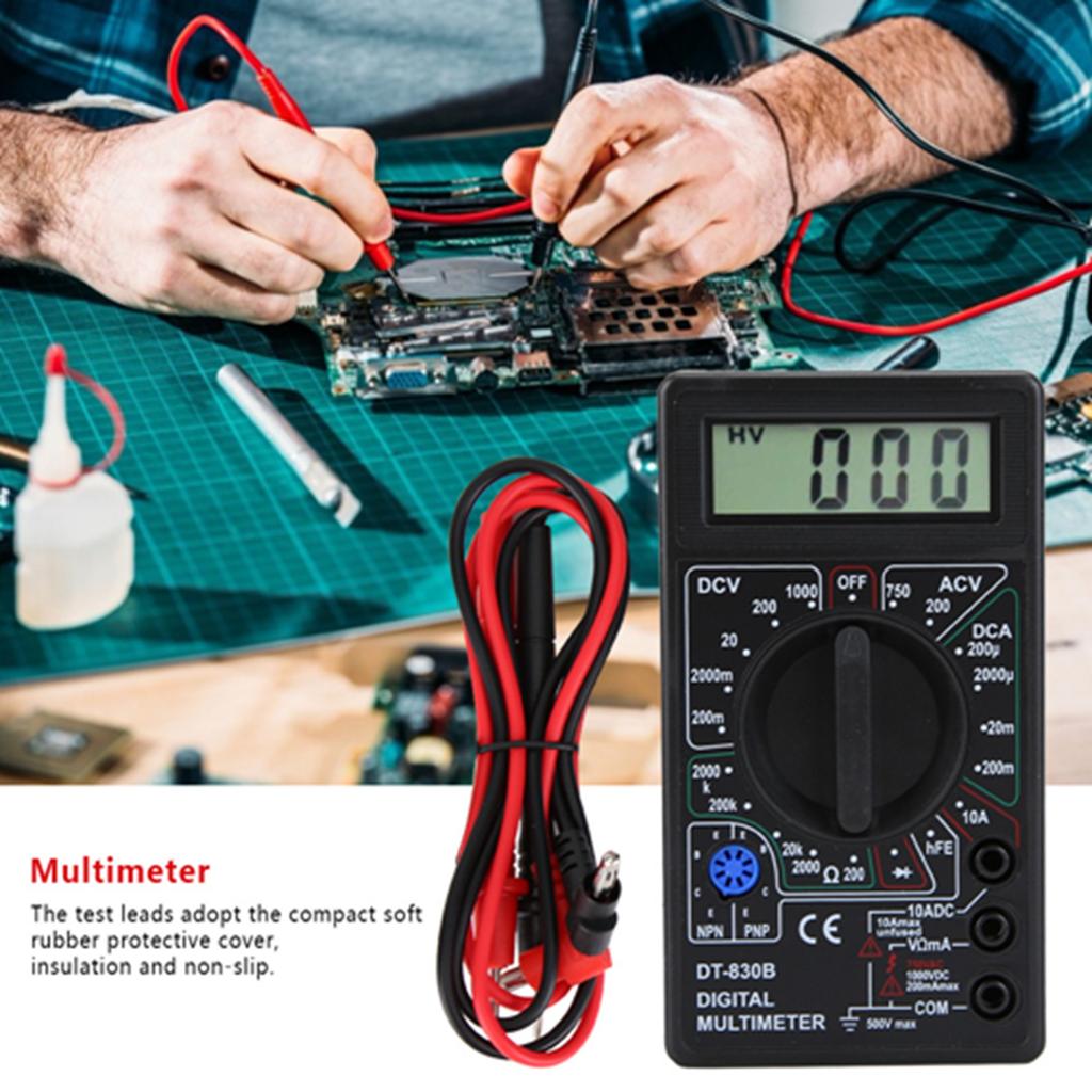 DT 830B Multifunctional Portable LCD Digital Multimeter Amp Volt Ohm Tester Voltmeter Ohmmeter MeterDT 830B Black