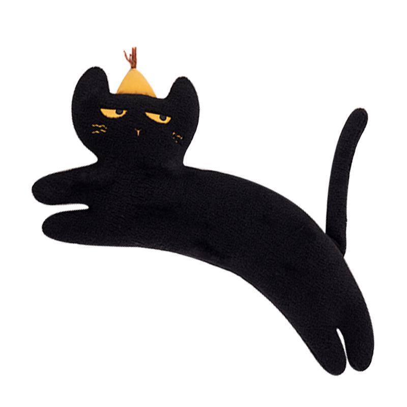 Black & White Coco Cat Plush Pillow - Cute Kitten Cushion & Sofa Backrest