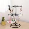 Wrought Iron Rotating Ornament Stand: Double-Layer Rack for Necklaces, Jewelry, Phone Accessories, and Prayer Beads
