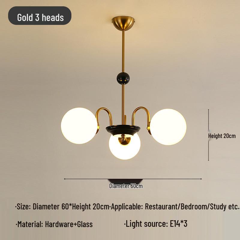 French Cream Bauhaus Chandelier: Retro Light for Living Room & Bedroom