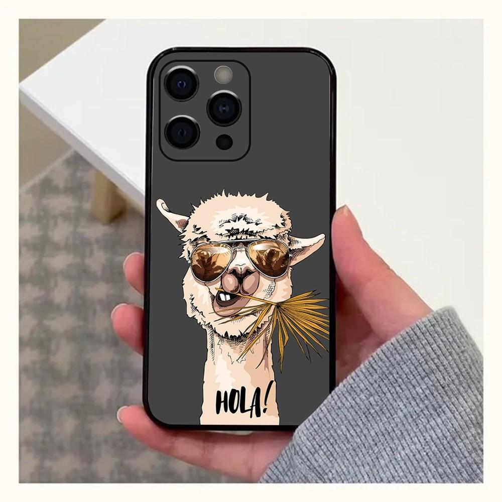 

Lama Llama Alpacas Phone Case For Apple iPhone 15,14,13,12,11,Pro,X,XS,Max,XR,Plus,Mini Soft Black Cover iPhoneXR