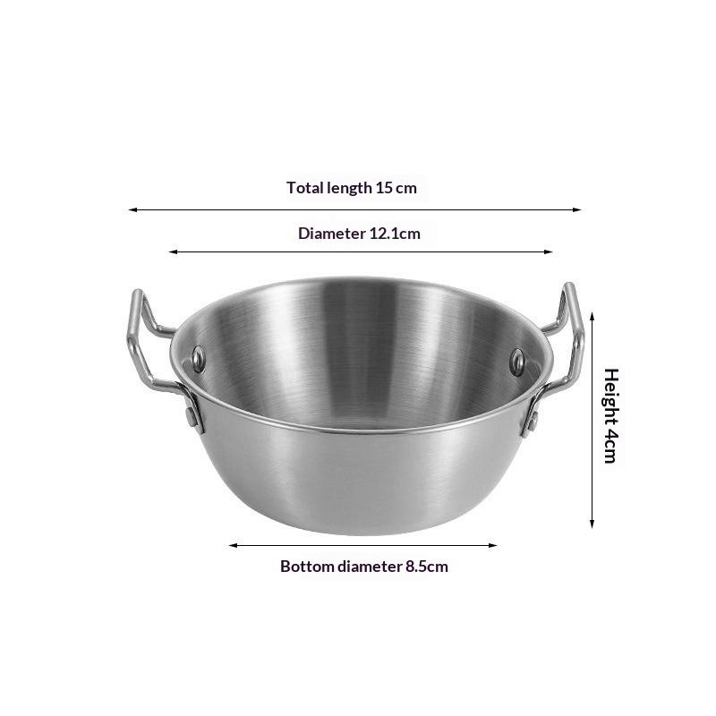 

1Pc 304 Stainless Steel Instant Noodle Bowl Korean Rice Wine Bowl With Handle Salad Snack And Fries Bowl A1