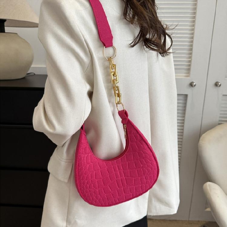 Sophisticated Shoulder Bag Felt Handbag Crossbody Bag with Chain Strap for Women