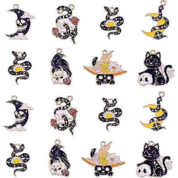 KitBeads 40pcs Enamel Rabbit Charms Mixed Styles Easter Bunny Charms Flower Printed Animal Bunny Rabbit Charms for Jewelry Making Bulk