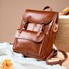 Large Capacity Women's Backpack Neutral Backpack Leather Cowhide Computer Backpack