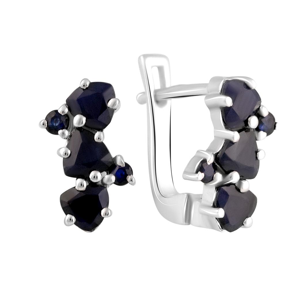 Silver Earrings with Natural Sapphire 2.1ct (2112686)