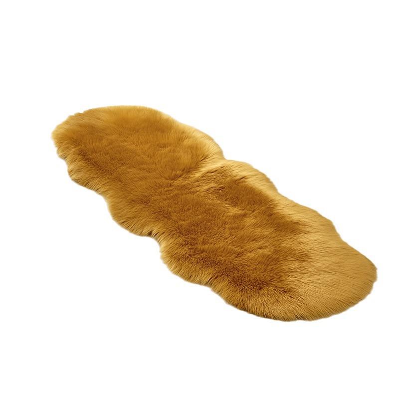 Irregular Sheep-Shaped Wool Rug – Long Pile Bedside Mat for Living Room, Bay Window, or Sofa Front