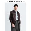 UR Men's PU Lapel Button Jacket