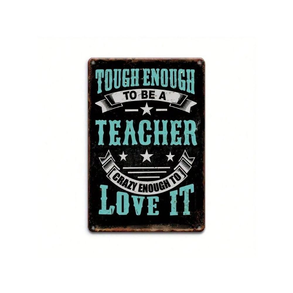 Retro Metal Tin Sign Teacher Gift Home Classroom Decor 7.87x11.81 Inch