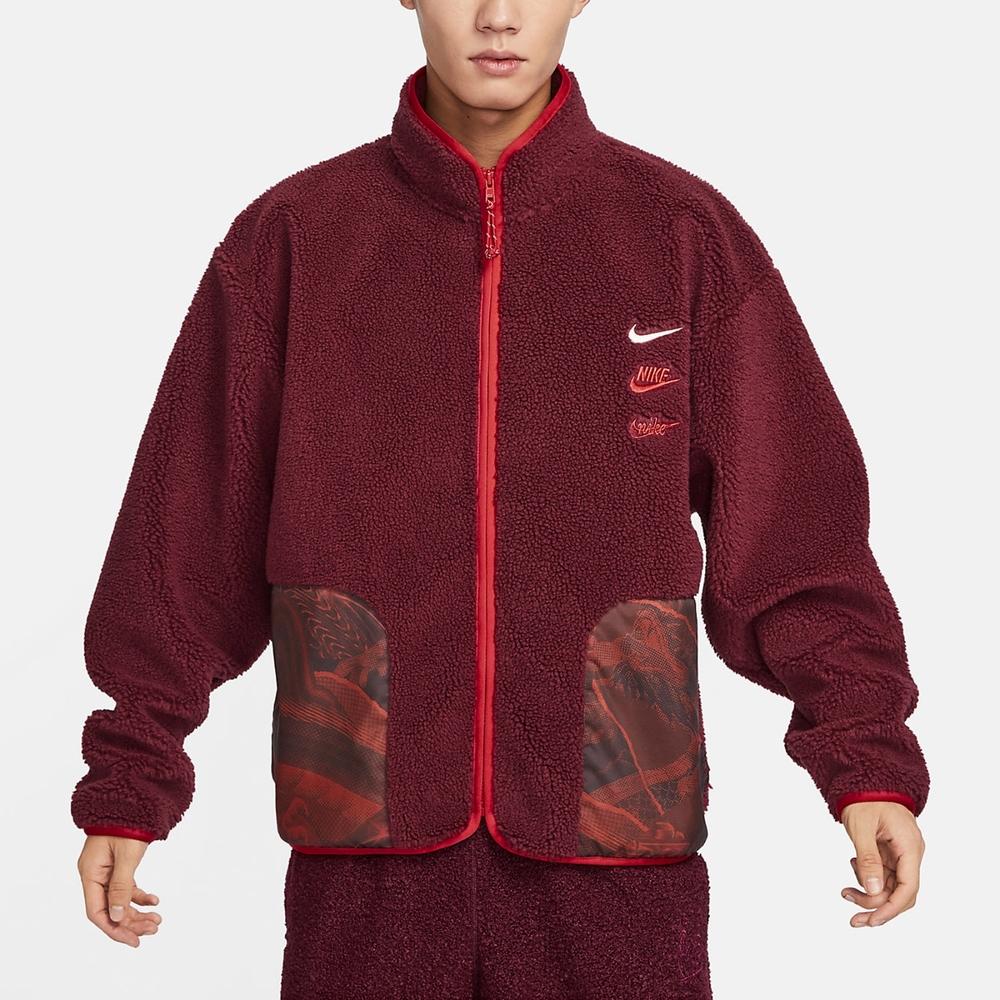 New Nike FW23 Velvet feel Coat Men's Team Red Color FZ6194-677