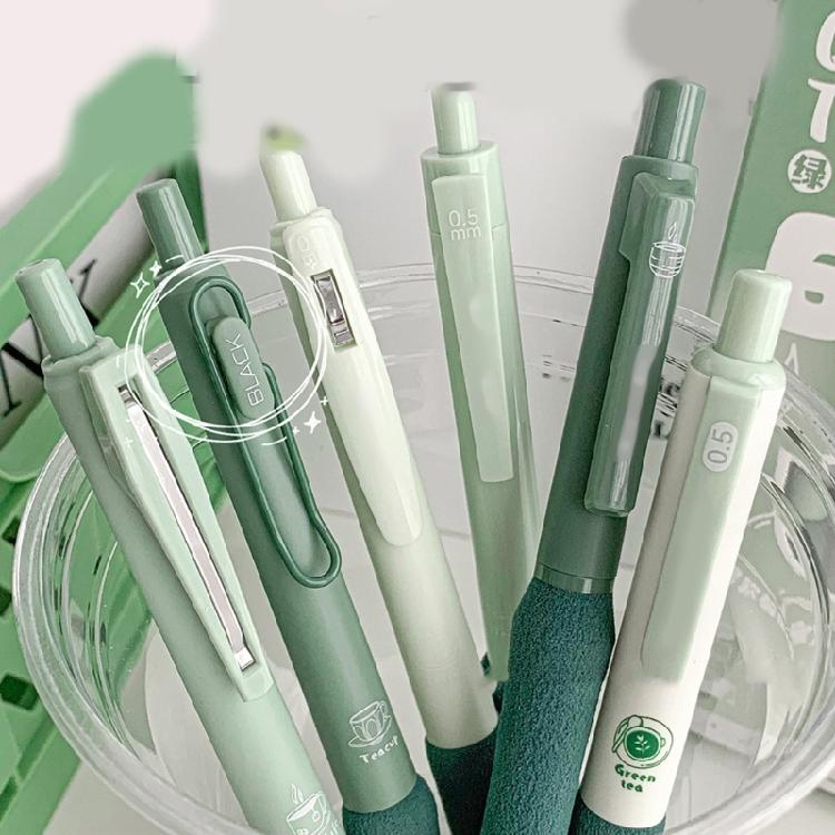 Pack of 6Pcs Retractable Gel Pen Quick Drying 0.5MM Office Writing Tool for Adult Student Writing Journaling