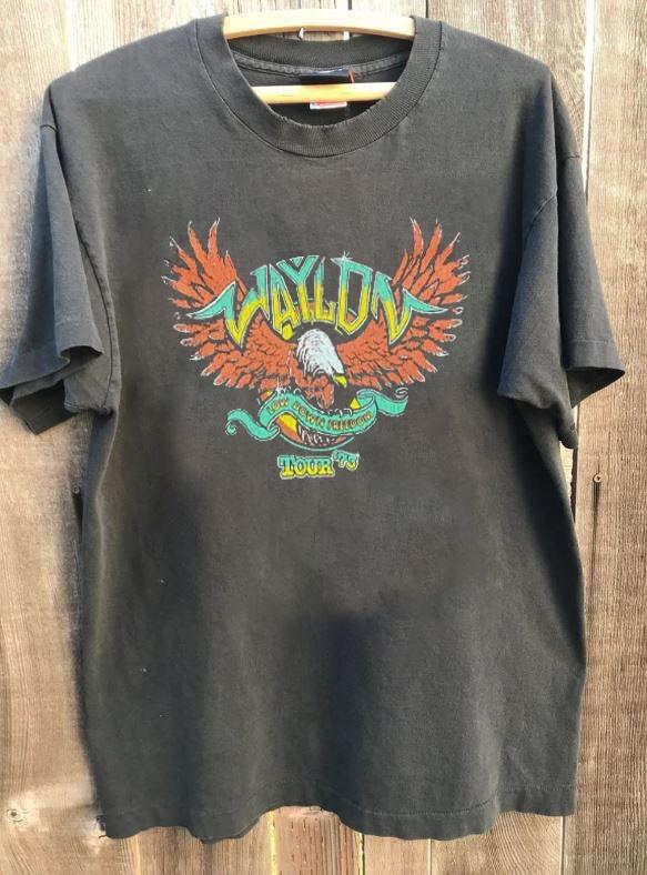 Waylon Jennings Tour 73  Graphic Charcoal Unisex T shirt Men Women WA1908 XL