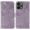 For Oppo Reno14 Pro 5G (Global) Case Lace Flowers PU Leather Flip Wallet Phone Cover
