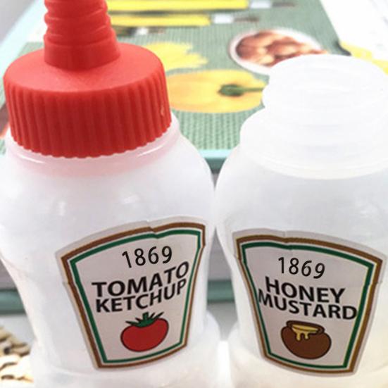 2 szt. 25 ml Kreatywna butelka na sos do sałatek Ergonomiczna szczelna plastikowa butelka na sos pomidorowy do domu