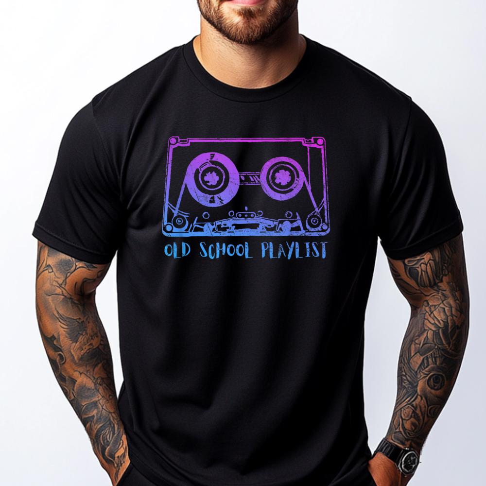 

Retro Music Cassette Tape Mixtape I Love The 80s Luxury T Shirt Clothes Oversized T Shirt Men Fall Clothes Printed - Men s Su... S разноцветный