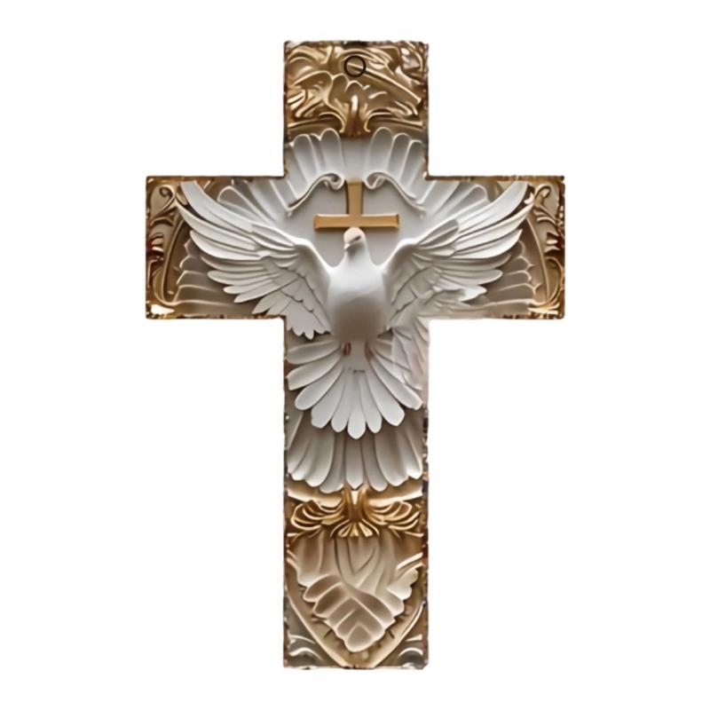 Acrylic Crosses Christian Christmas Ornament Christmas Tree Ornament Bag Charm Pendant Unique Religious Gift for Womens