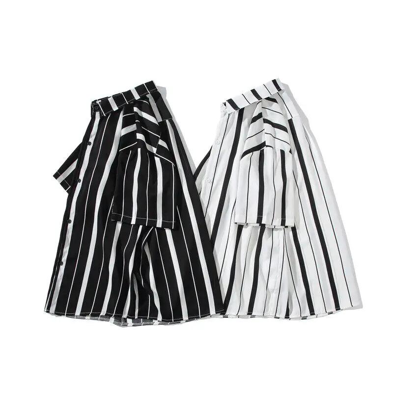 Summer Men Loose Fit Striped Shirt 2026 Men Casual Short Sleeve Iron-Free Drapey Style Korean Version Lightweight Shirts