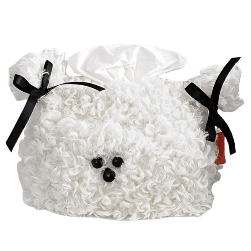 Soft Plush Dog Tissue Holder Playful Dog Plush Tissue Box Cover Modern Tissue Box Contemporary Tissue Cases