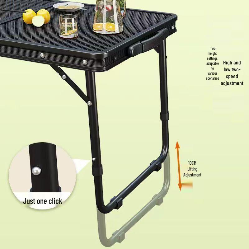 Tavolo da Picnic Pieghevole Portatile in Alluminio per Barbecue e Campeggio