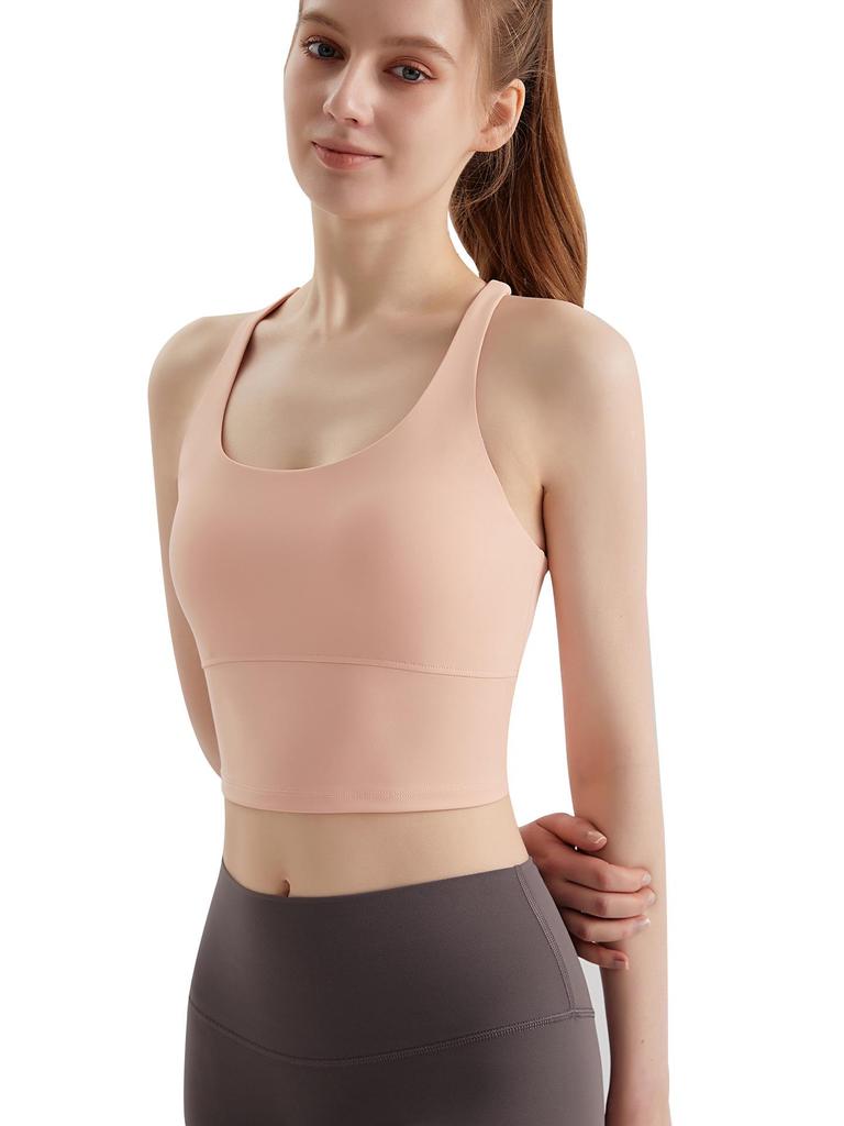 Summer Strap Back Sports Bra with Integrated Cup - Slim Fit Yoga Vest