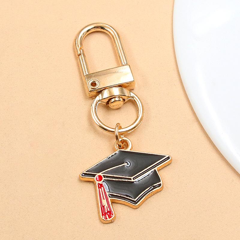 European & American Cross-Border Alloy Jewelry: Graduate's Hat & Flower Pendant Charm