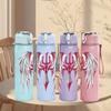 1PC Devil Angel Wings Silhouette 750ml Color Plastic Sports Water Bottle Leakproof Flip Straw Lid Suitable for Sports Office Home Use