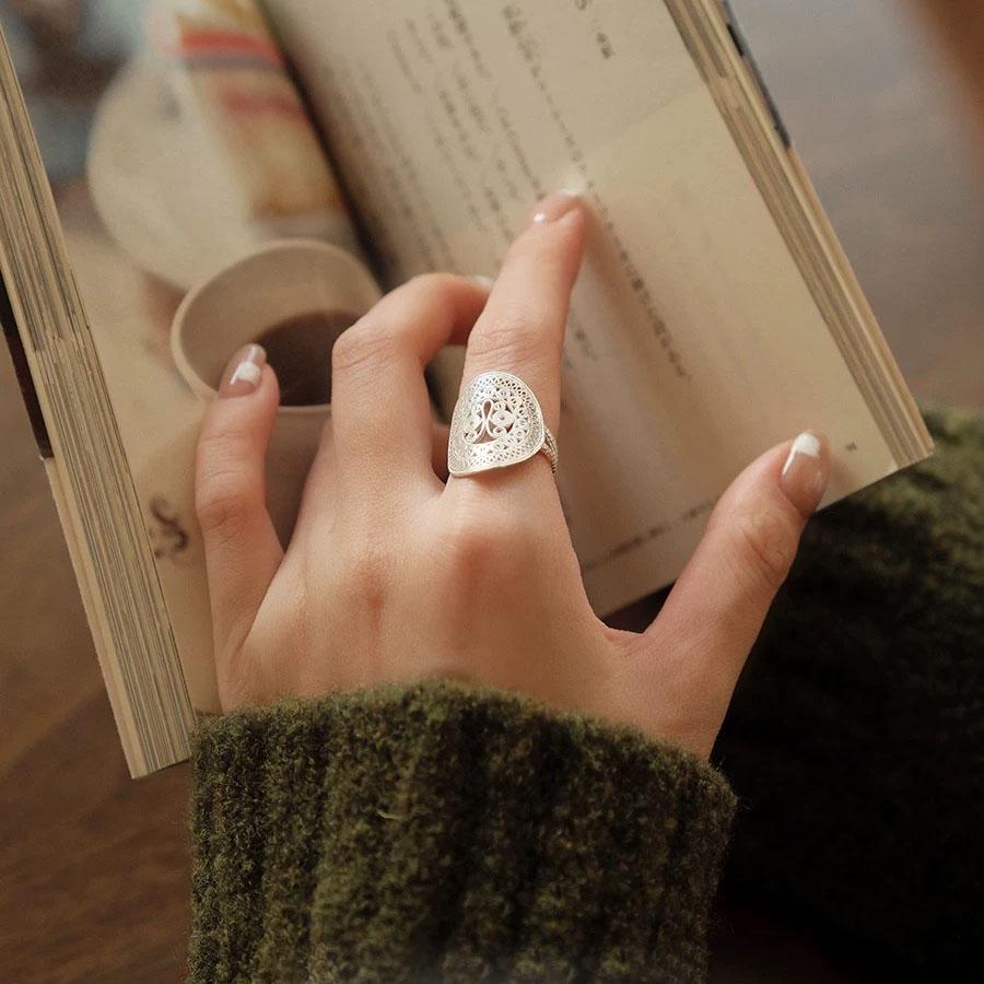 Xiaomi 925 Sterling Silver Rings for Women Couple Minimalist Handmade Simple Round Flower Ring Fine Jewelry Gift Prevent Allergy