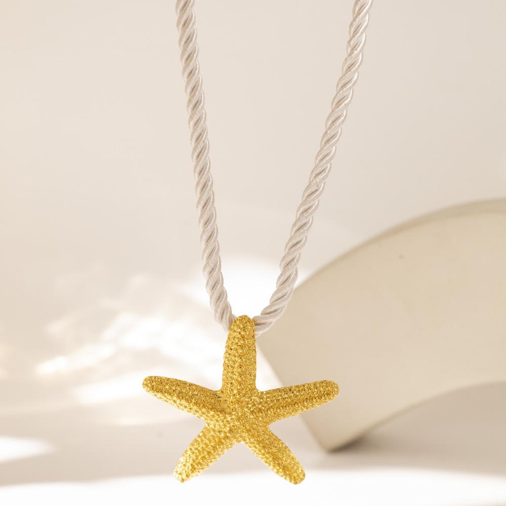 

Starfish Silver Beautiful Earrings Alloy Plated Chic Summer Holiday Jewelry Gold Necklace