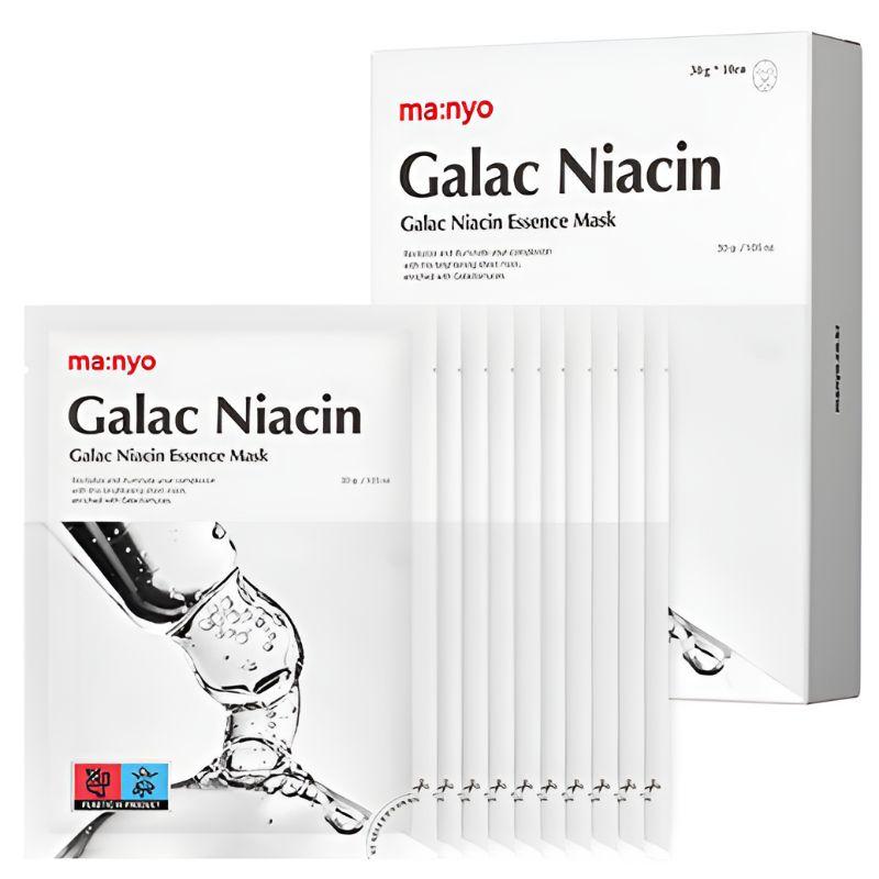 Manyo Factory Galac Niacin Essence Radiance Mask Pack 10 Sheets Brightening Sheet Mask Set