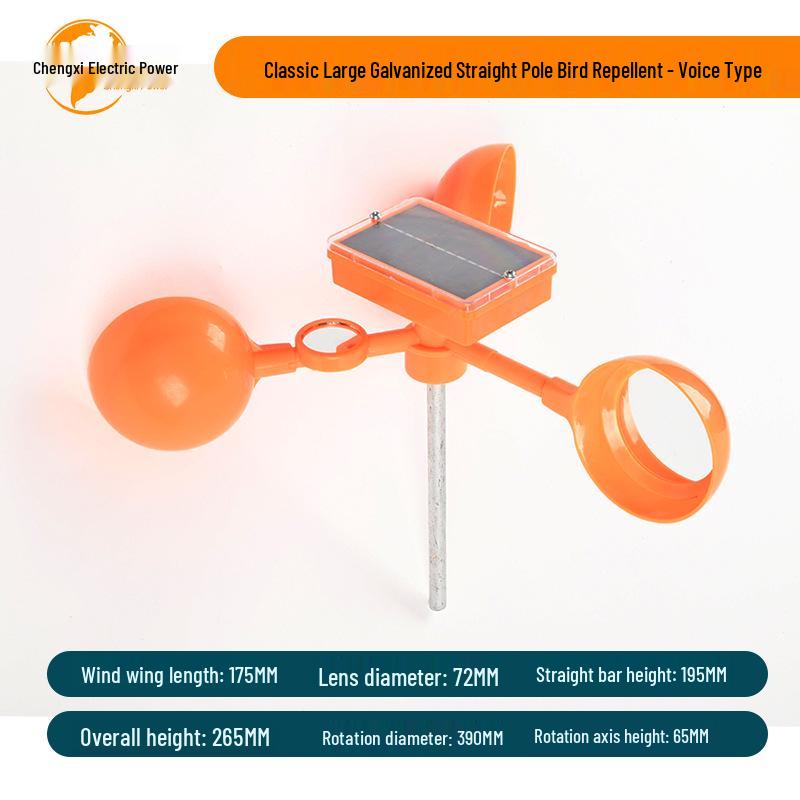 

Solar-Powered Voice & Wind Bird Repeller for Orchards & Farmland