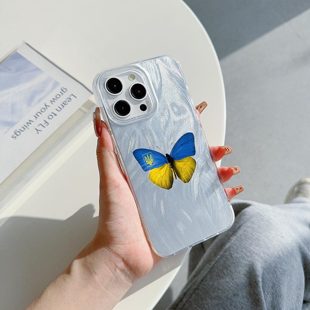 

Чехол N74 Butterflies and love Clear Frame для Samsung S25 Ultra iPhone 16 13 Pro Max Xiaomi Redmi Note 13 Feather Chiffon Texture Silver Plated Cover itel RS4