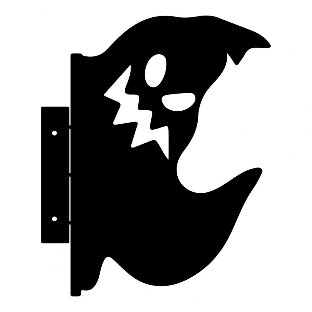Halloween Ghost Decoration Metal Ghost Yard Decor Spooky Halloween Garden Sign Metal Ghost for Backyard Garden Tree Trunk чёрный