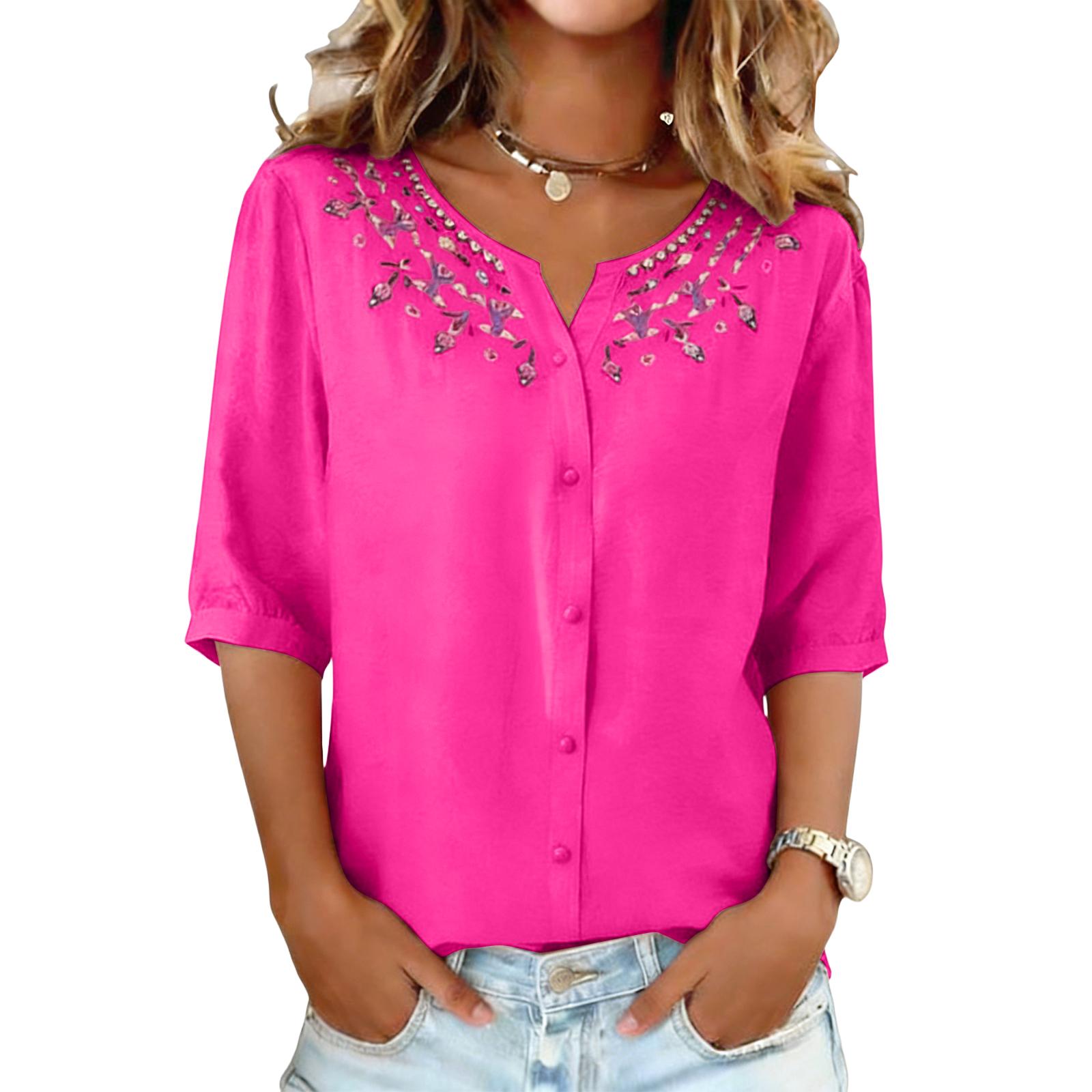 

Женский цветной повседневный свободный топ с V-образным вырезом, длинными рукавами и разрезом, из хлопка и льна M