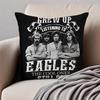Classic Rock Band T-The Eagles Cushion Cover Pillowcase Anti-dustmite Invisible Zipper Short Plush Sofa Cushion